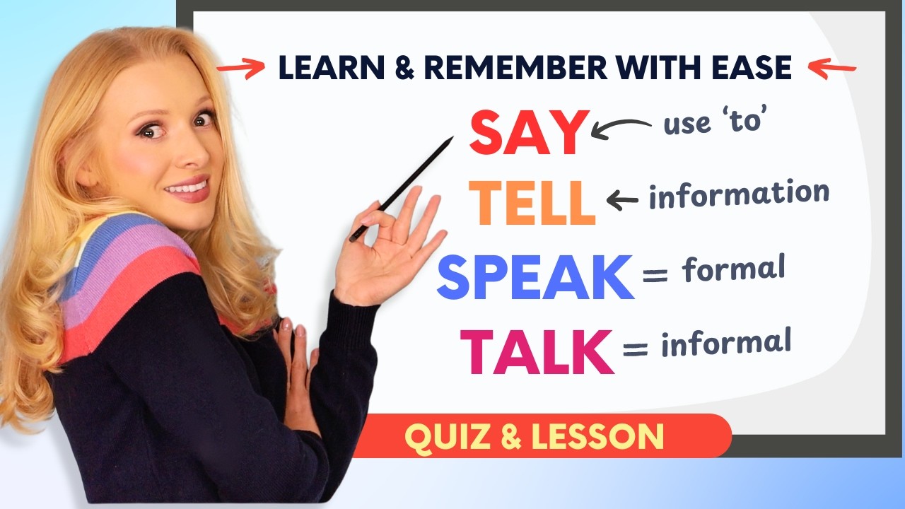A Maneira Mais Fácil De Aprender E Lembrar: Say / Tell / Speak / Talk