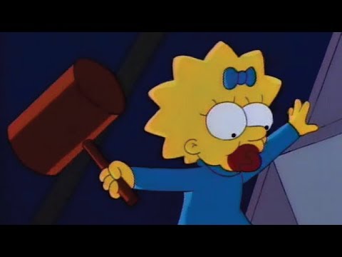Os Simpsons: Maggie Bate Na Cabeça De Homer Com Um Martelo