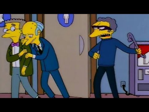 Os Simpsons: Moe Ataca O Sr. Burns Com Um Pé De Cabra