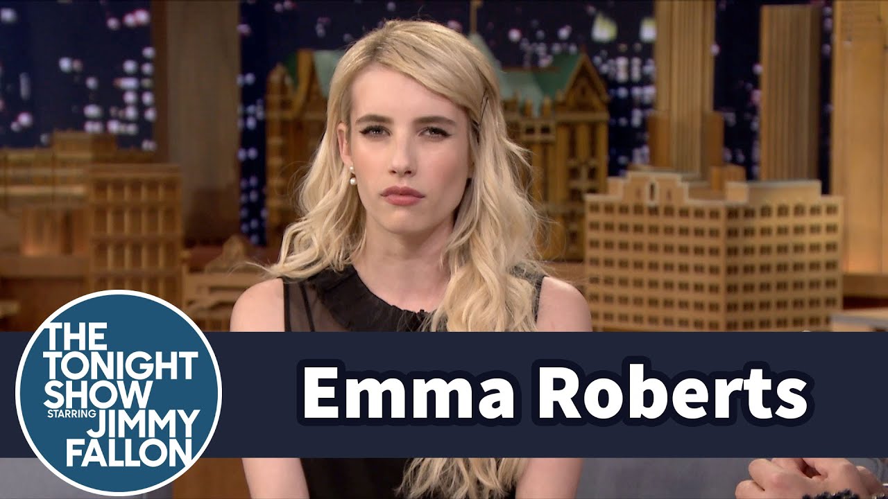 Emma Roberts Ensina Jimmy A Perfeccionar A Cara De Malvada
