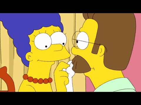 Os Simpsons: Marge E Ned Comem A Sobremesa