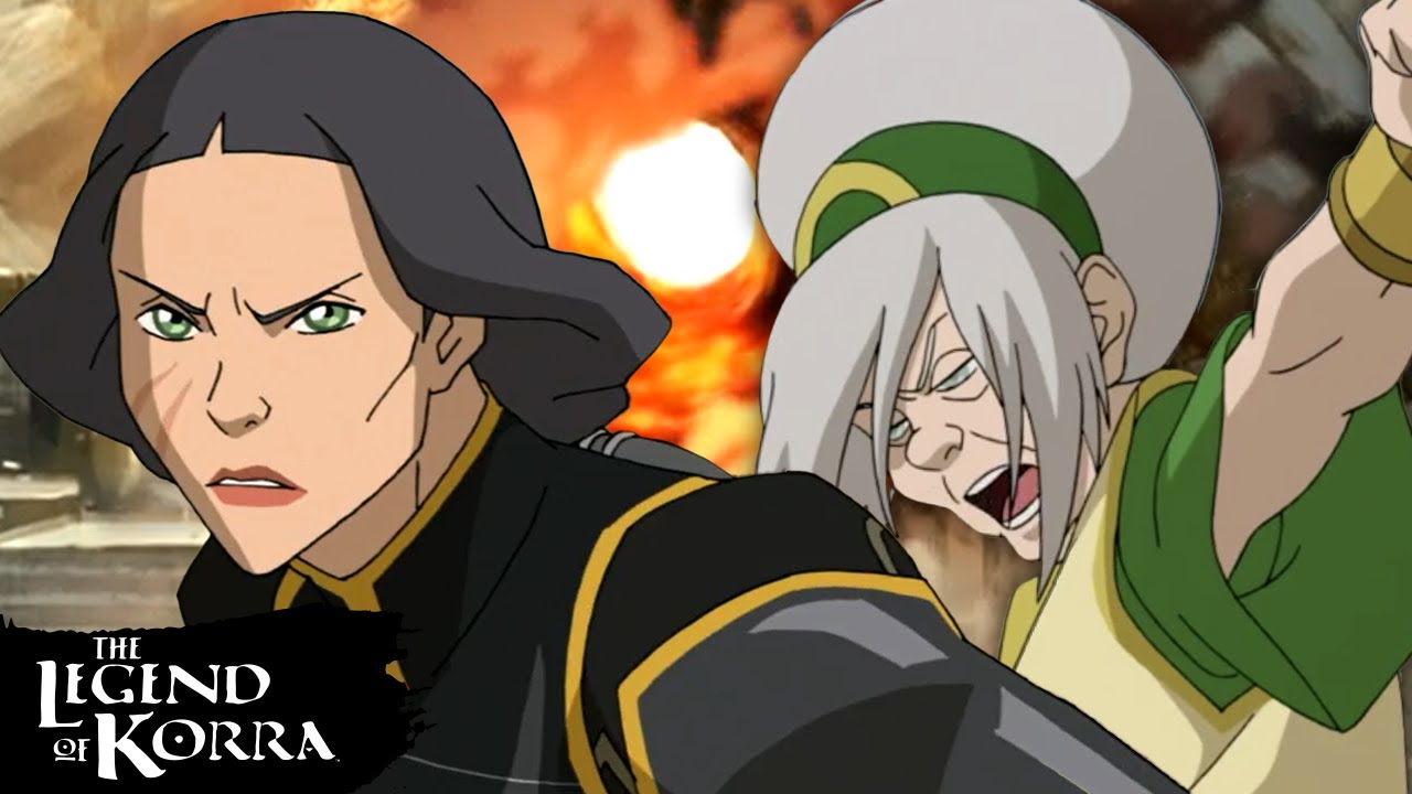 Toph, Lin, Suyin Lutam Contra O Exército De Kuvira | A Lenda De Korra