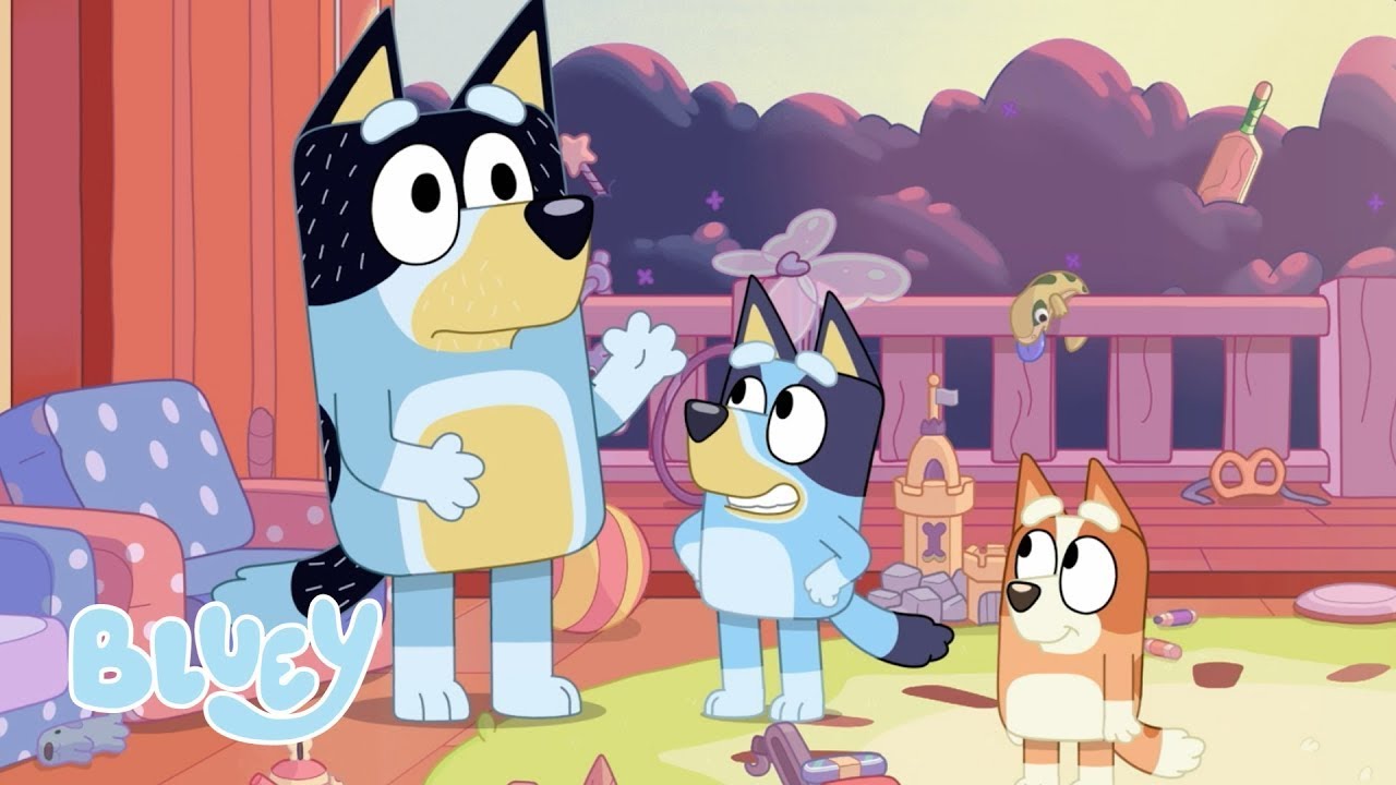 Papai Robô Limpa A Sala De Jogos | Papai Robô | Bluey